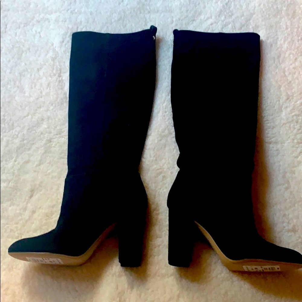 Sam Edelman caprice black suede knee high boots